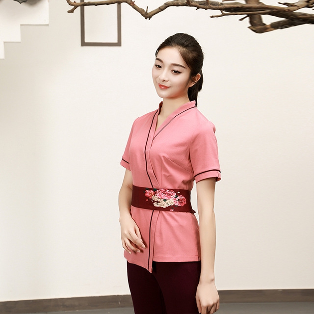 Đồng phục spa màu hồng đất Đồng phục spa màu hồng đất