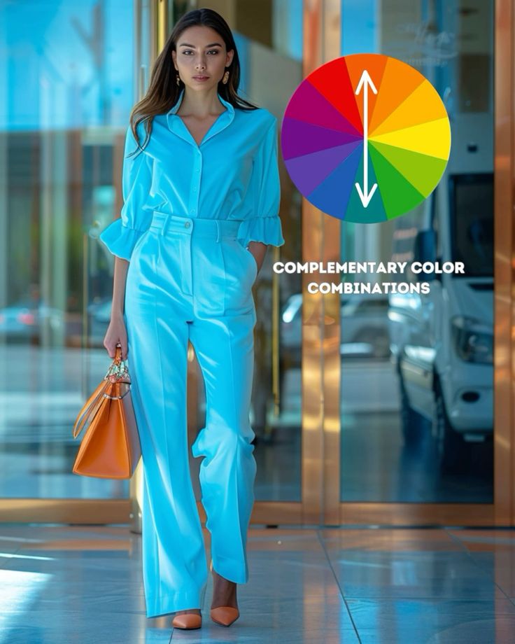 Phối màu bổ túc trực tiếp trong bảng phối màu quần áo đẹp Phối màu bổ túc trực tiếp trong bảng phối màu quần áo đẹp