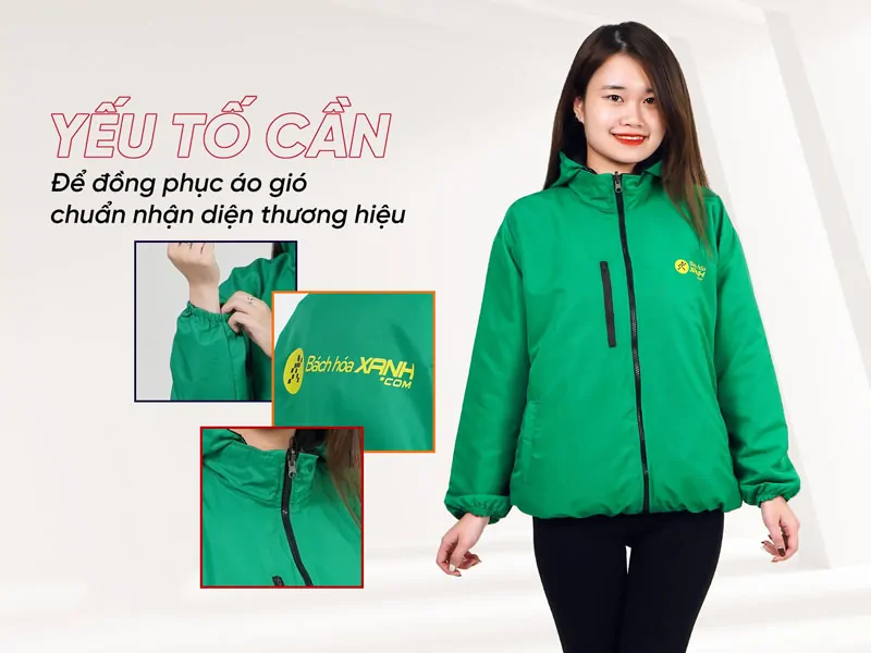 đồng phục bách hóa xanh áo khoác gió đồng phục bách hóa xanh áo khoác gió