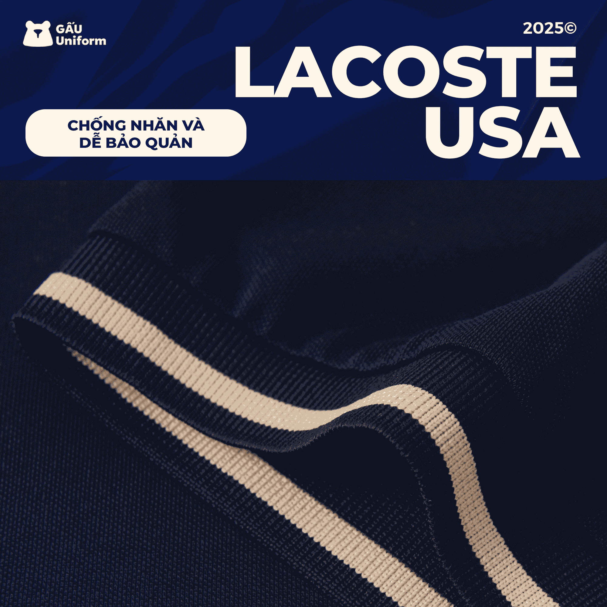 Vải lacoste USA đồng phục phúc long Vải lacoste USA đồng phục phúc long