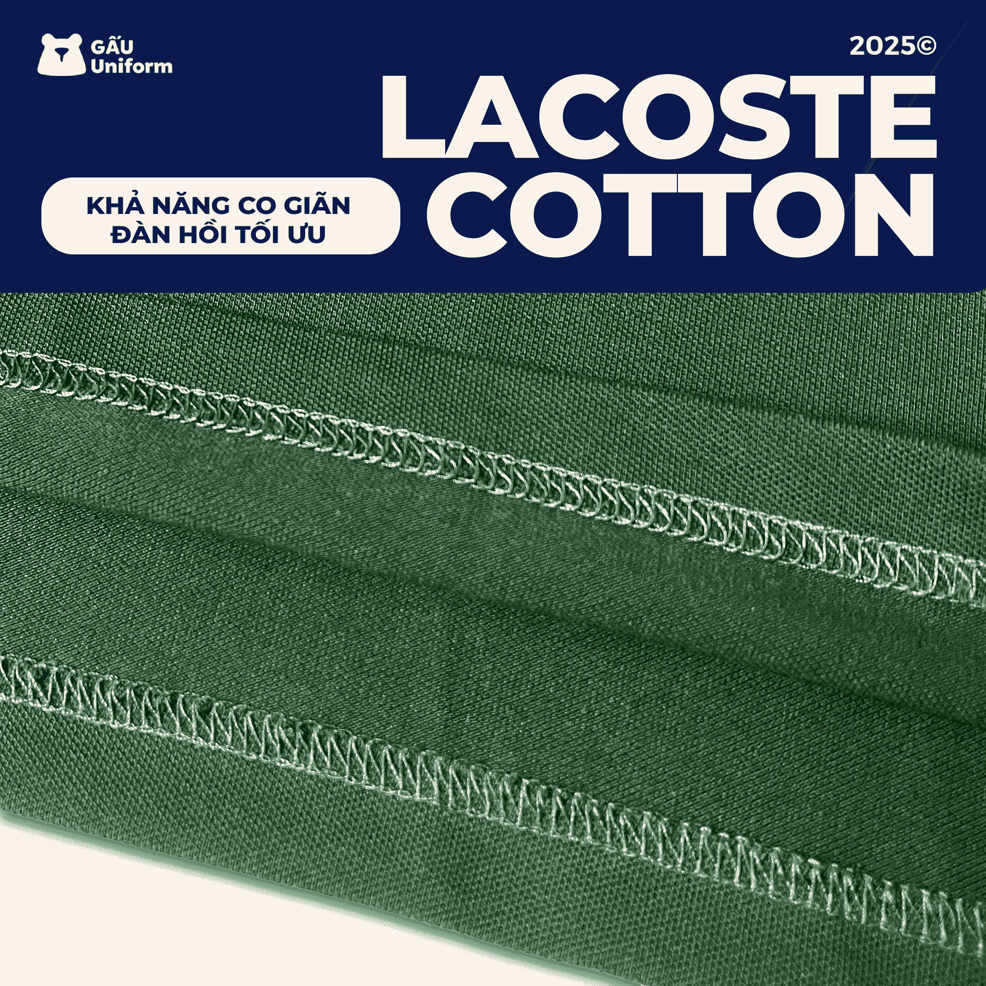 Vải lacoste cotton đồng phục shinhan bank Vải lacoste cotton đồng phục shinhan bank