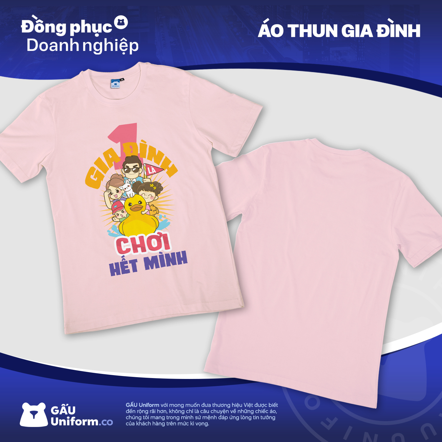 Đặt áo thun gia đình tại GẤU Uniform Đặt áo thun gia đình tại GẤU Uniform