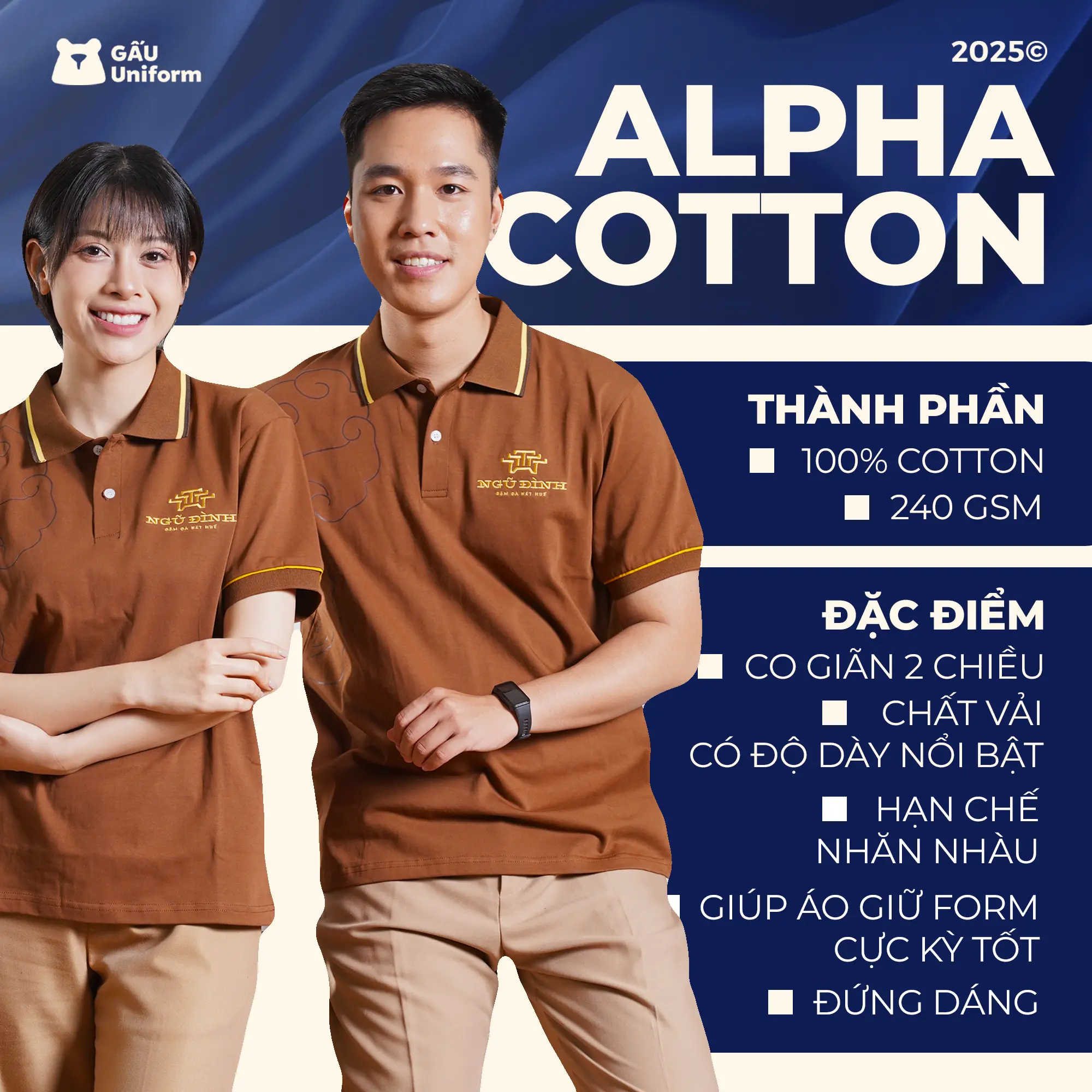 Áo polo vải Alpha Cotton của GẤU Uniform Áo polo vải Alpha Cotton của GẤU Uniform