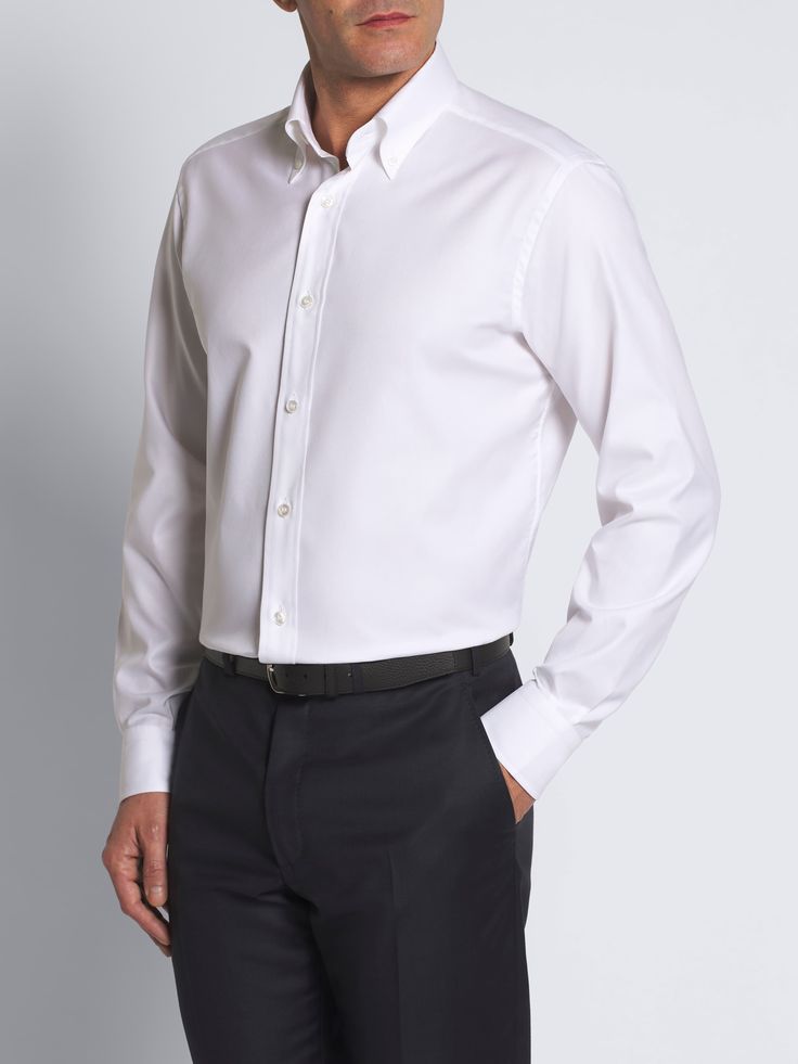Sơ mi trắng nam regular-fit phối đồ với áo sơ mi trắng regular-fit