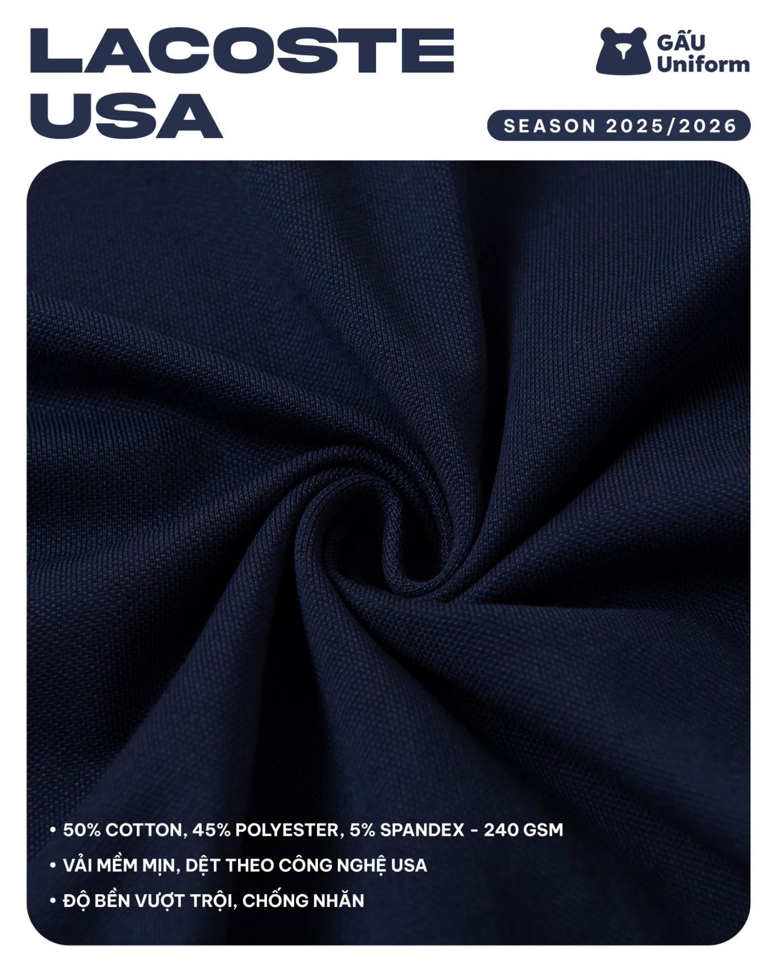 Vải cotton Lacoste USA Vải cotton Lacoste USA